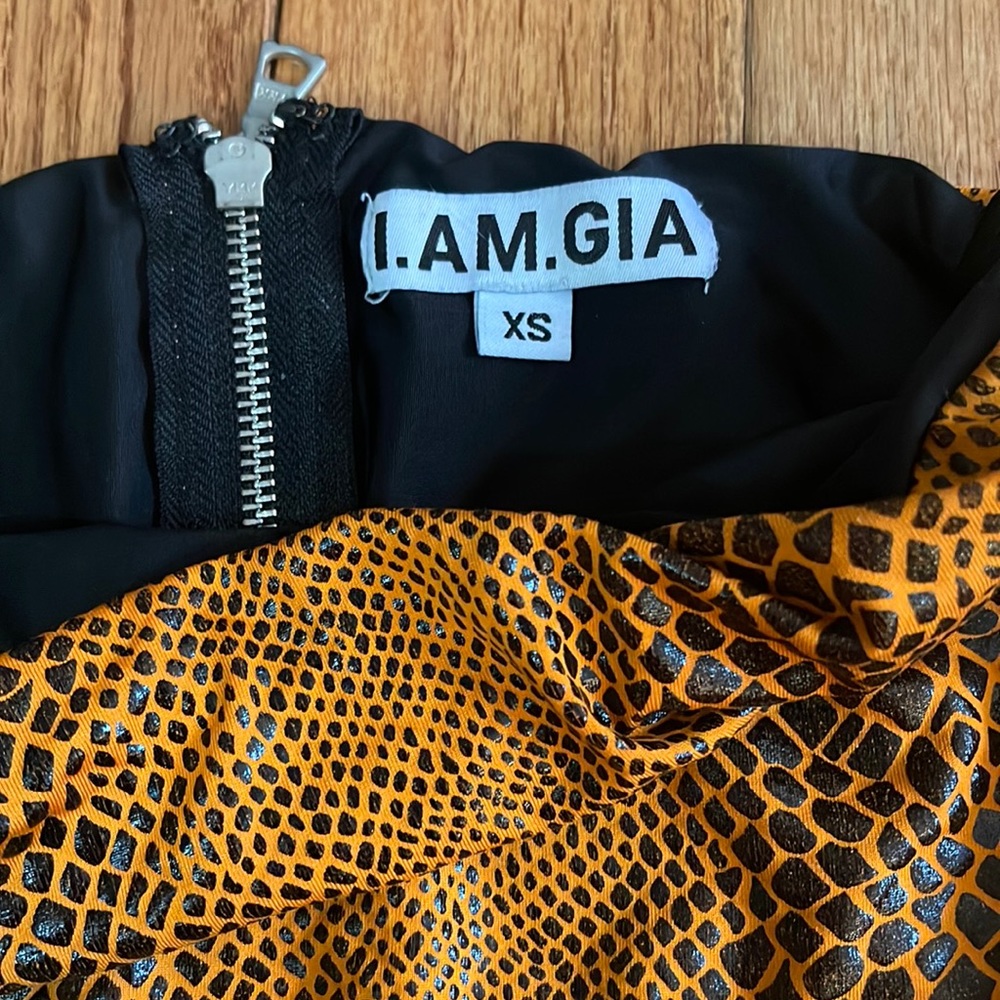 IAMGIA Leather Orange Print Tube Top